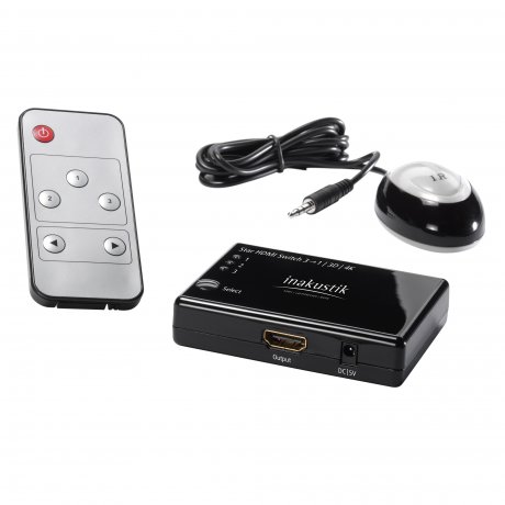 Switch 3->1 HDMI In-Akustik Star 4K/3D